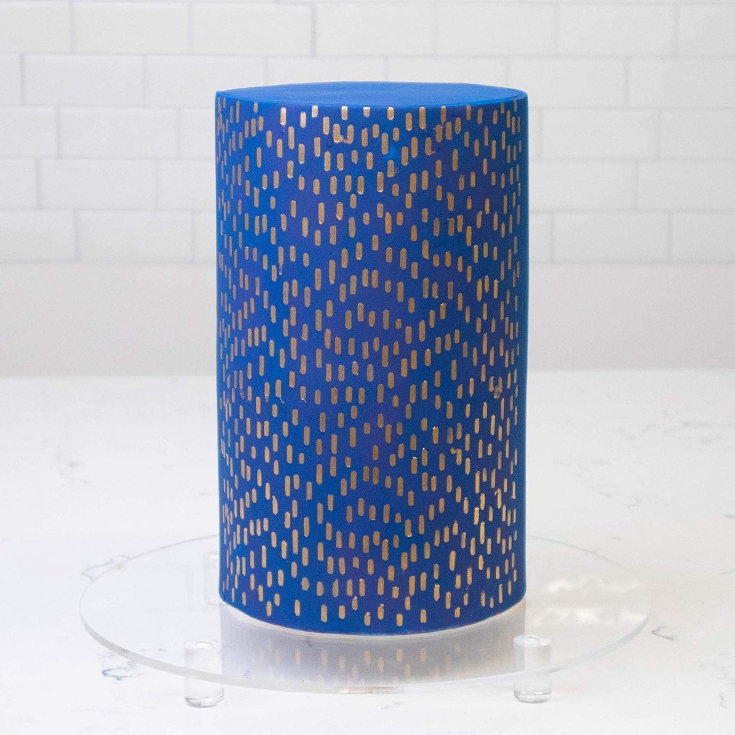 Cake Baking Stencil - Seamless Delicate Pattern for Decorating Tall Double Barrel Cake to Use with Buttercream, Royal Icing, Ganache, Paint, Airbrush (Reine)