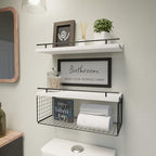 WOPITUES Floating Shelves for Wall Decor Sign, Bathroom Organizer and Storage - Image 2