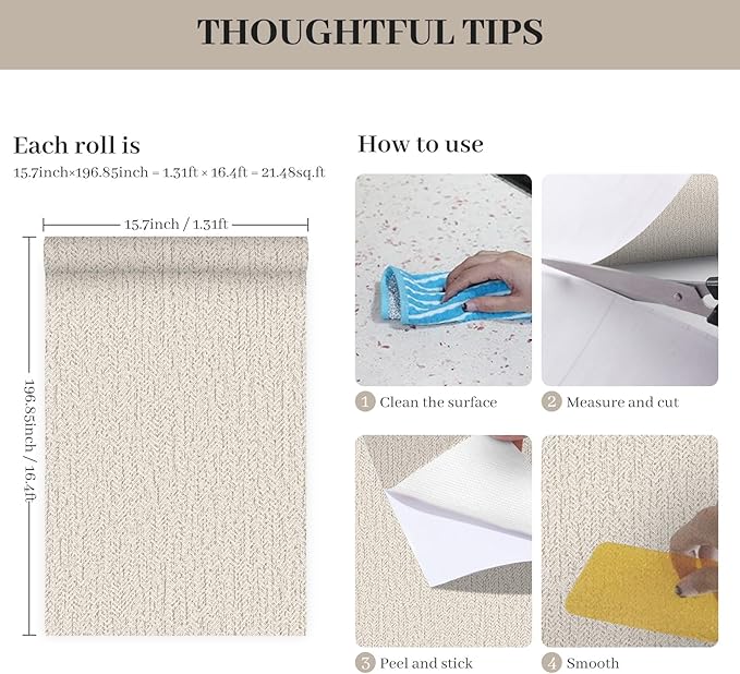 Peel and Stick Wallpaper Removable Wall Paper Textured Contact Paper Gray - Image 9