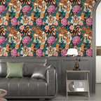 BOKEBEVE Tiger Head Peel and Stick Wallpaper￼ Animal Print Wallpapers Blue - Image 4