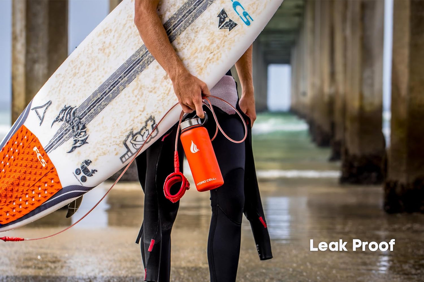 HYDRO CELL Stainless Steel Insulated Water Bottle with Straw - For Cold & Hot Drinks - Metal Vacuum Flask with Screw Cap and Modern Leakproof Sport Thermos for Adults (Mandarin 32oz)