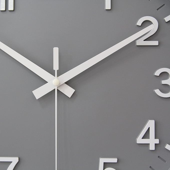HZDHCLH Grey Wall Clock 12 Inch Silent Non Ticking Clock - Image 5