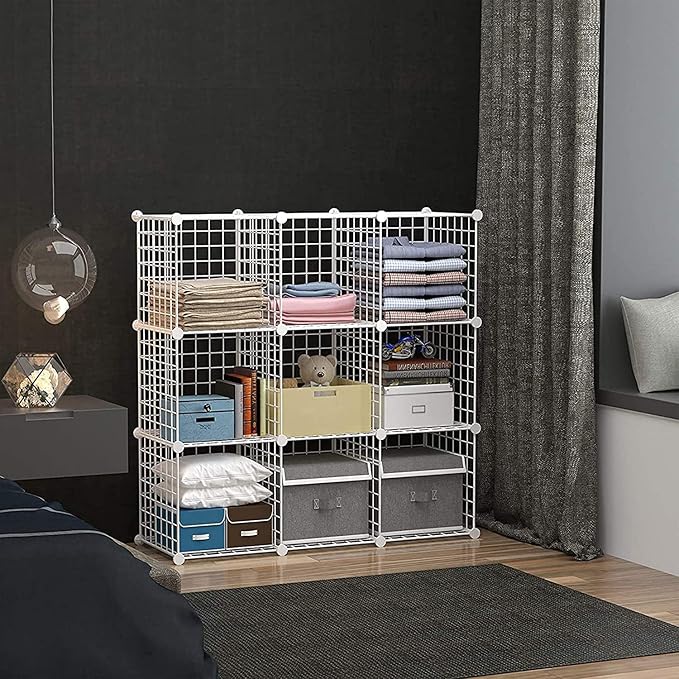 C&AHOME Wire Cube Storage, 9-Cube Organizer Metal, Wire C Grids Storage - Image 4