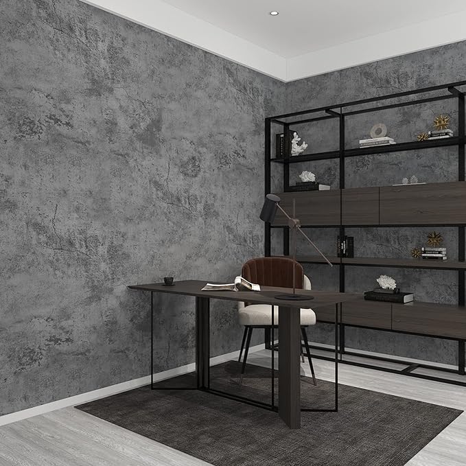 3yecao 24"×354" Thick Grey Blue Concrete Wallpaper Peel and Stick 3D Wide - Image 5
