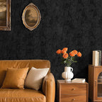 17.7"x317" Black Velvet Wallpaper Peel and Stick Velvet Fabric Wallpaper Soft - Image 3