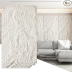 OUZUGIE 4 PCS Faux Stone Wall Panel 47.2’’ x 23.6’’ Interior Exterior Wall by OUZUGIE