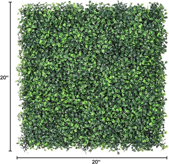 Sunnyglade 12 Pieces 20"x 20" Artificial Boxwood Panels Topiary Hedge Plant - Image 8