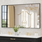 LOAAO Black Bathroom Mirror 55"X36" - Image 3