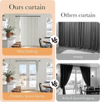 RYB HOME Accordion Style Room Divider Curtain-100% Blackout Folding Accordion - Image 6