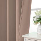 CUCRAF Khaki Blackout Curtains 108 inch Length 2 Panels Set, Rod Pocket Room - Image 6