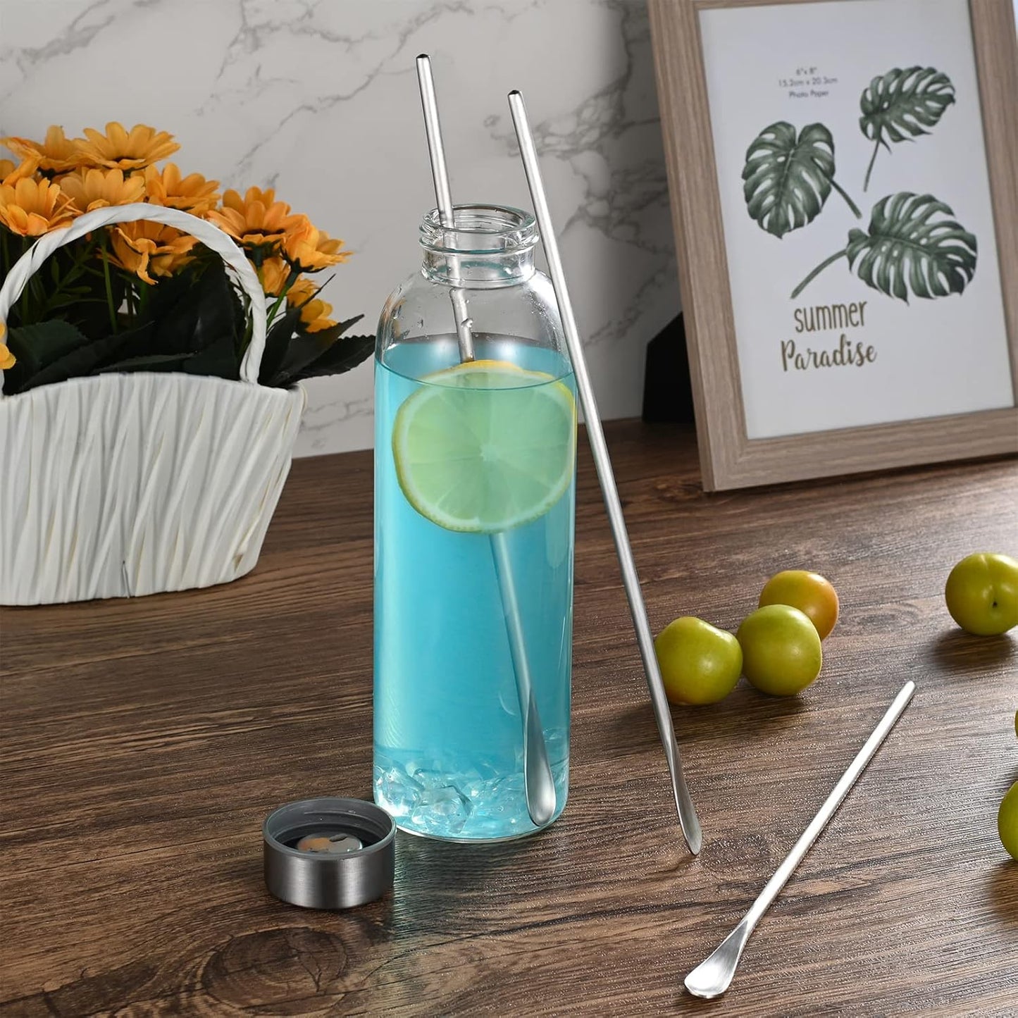 10 inch/258mm Stainless Steel Long Coffee Spoon Stirring/Stir Stick,Drink Stirrer Mixing Spoon,Coffee Stirrer Cocktail Stick Reusable,Long Skinny Teaspoon Stirring,Iced Tea Spoon,Bar Spoon