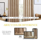 NICETOWN Beige Velvet Room Darkening Curtains, Home Decor Light Blocking - Image 3