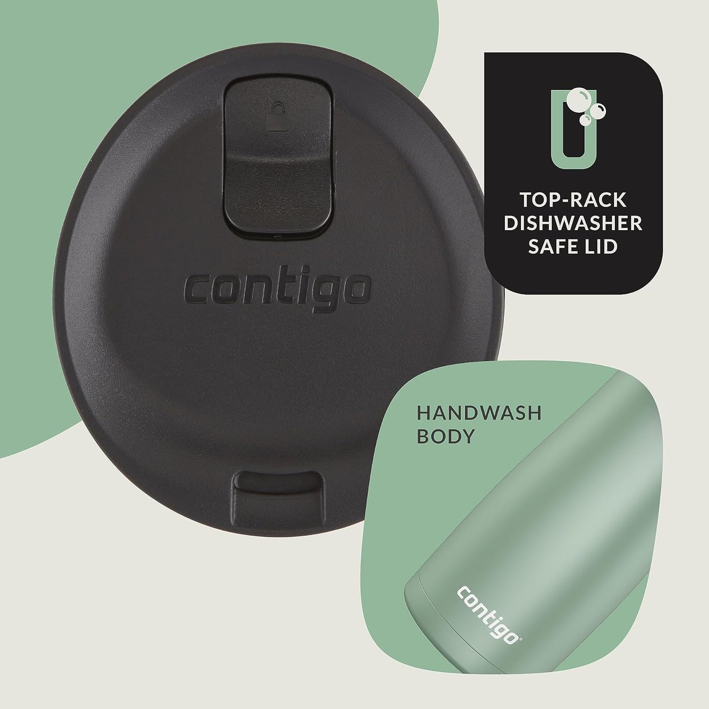 Contigo West Loop 2.0 Leak-Proof Spill-Proof Insulated Stainless Steel Travel Mug, 16oz., 2 Pack, Agave Metallic & Sake Metallic