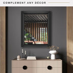 MCS 28x34 Large Wall Mirror, Brushed Black Frame & Beveled Detail Mirror - Image 2