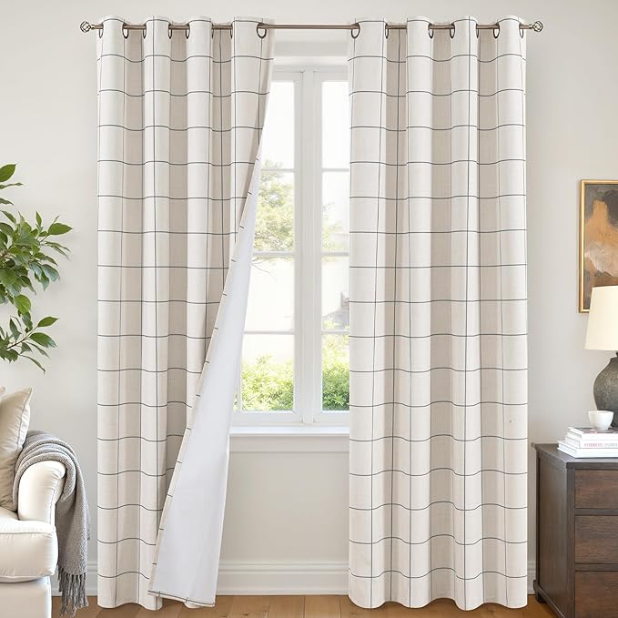 Lajode Linen Blackout Curtains for Living Room by Lajode