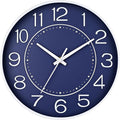HZDHCLH Modern Wall Clocks Battery Operated, 10 inch Navy Blue Clock by HZDHCLH
