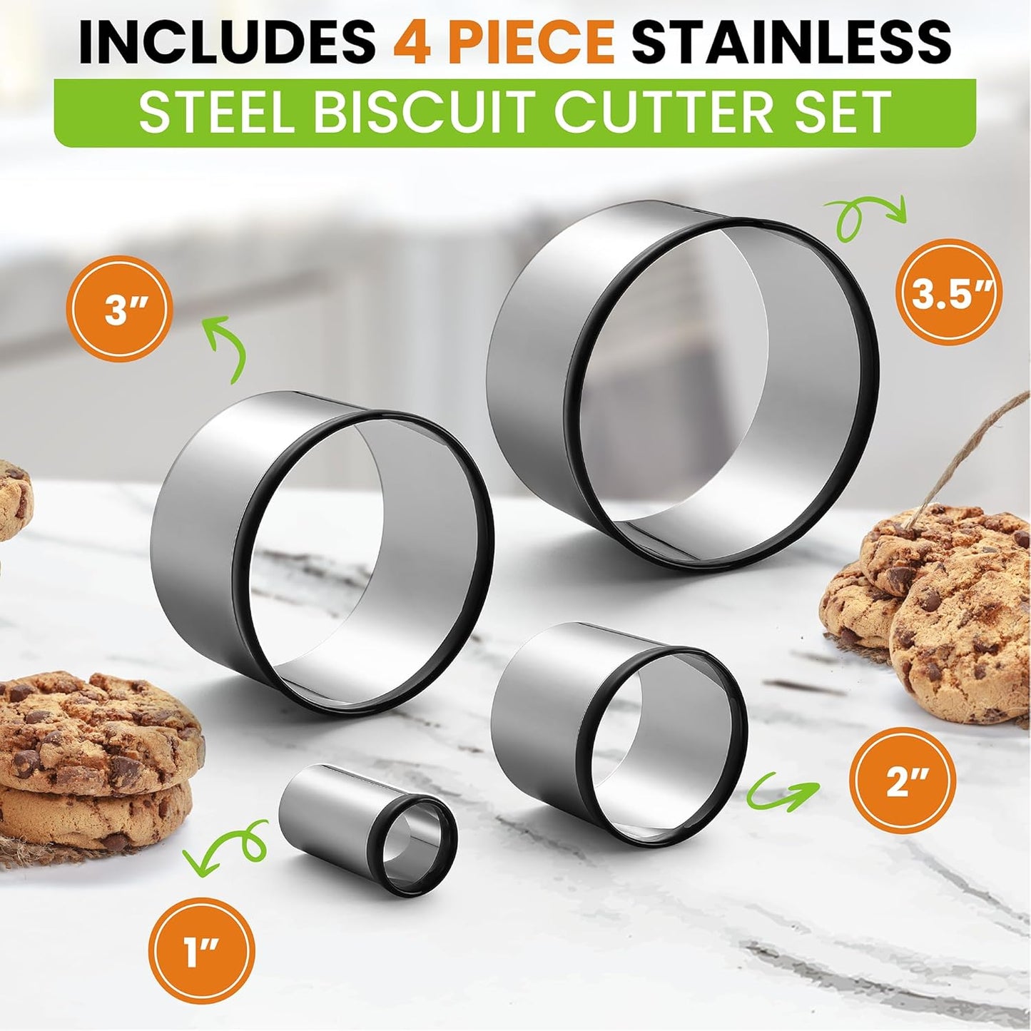 Spring Chef Large Dough Blender & Biscuit Cutter Set, Heavy Duty Stainless Steel Professional Pastry Cutter, Soft Grip, Black