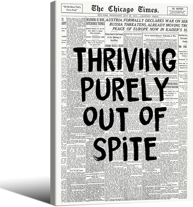Black And White Newspaper Poster Fashion Fun Motivational Quote Wall Art by Unknown