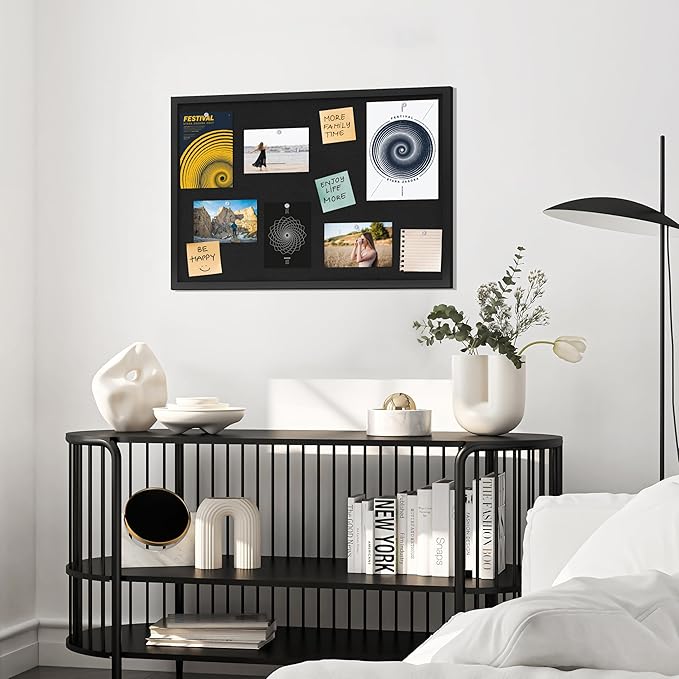 DAHAPYBOO Cork Board with Linen Black, Bulletin Board 30"x20", Corkboards - Image 5