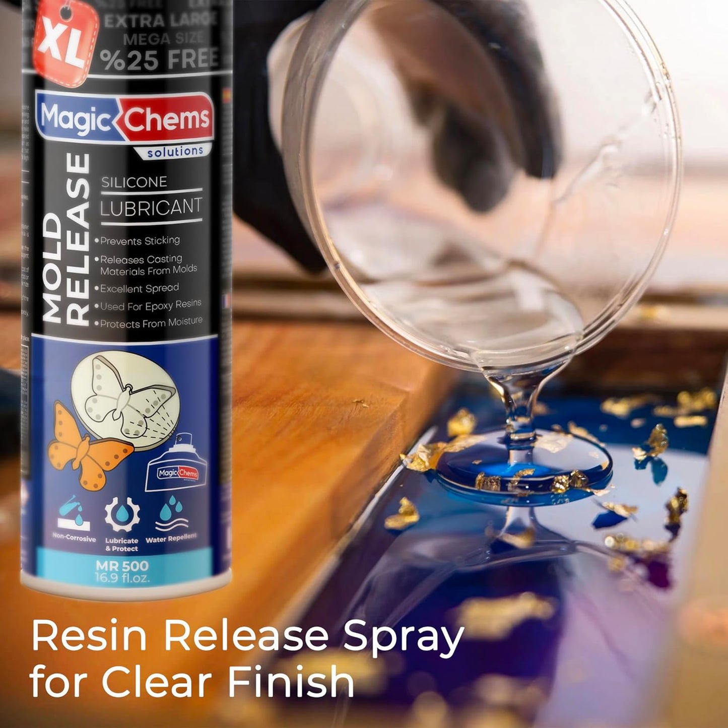 Mold Release, Silicone Mold Release Spray (12x16.9 fl oz/500ml) Mold Release for Epoxy Resin and Candle Mold Release Spray (12 Pack Mega Size)