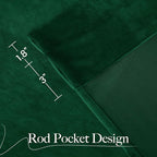 NICETOWN Emerald Green Velvet Curtains 96 inches Long, Home Decoration Thermal - Image 8