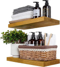 BGMG Wood Floating Shelves for Wall 18 inch Set of 2, Rustic Wooden Wall Mount by BGMG