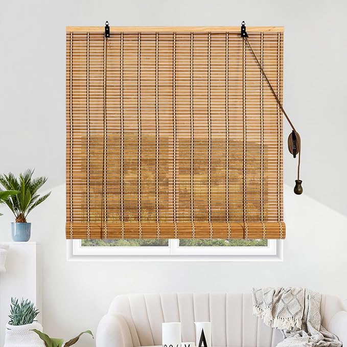 Natural Bamboo Blinds for Interior Windows 36 Wide by Vteyeya