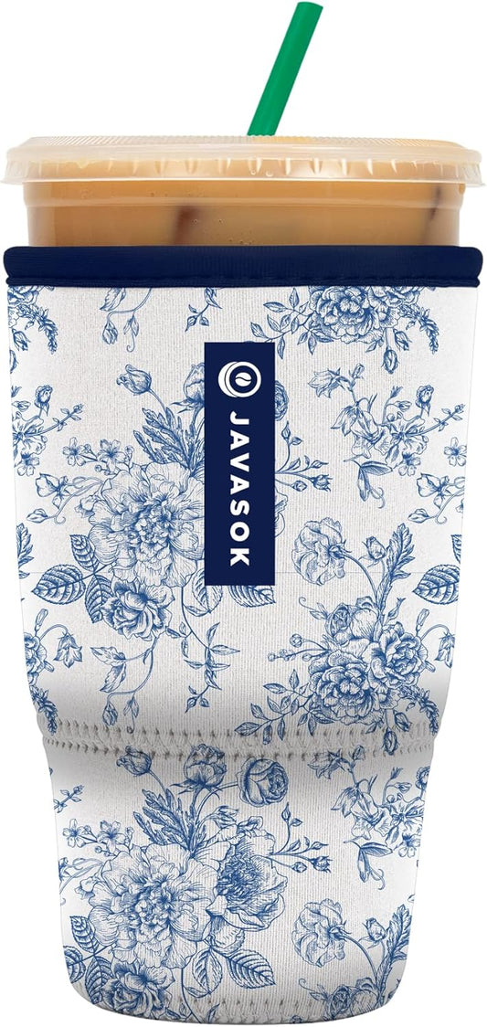 Sok It JavaSok Iced Coffee & Cold Soda Insulated Neoprene Cup Sleeve (Like Fine China, Large: 30-32oz)