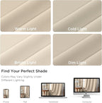 CUCRAF Light Beige Blackout Curtains 54 inch Length 2 Panels Set, Rod Pocket - Image 4