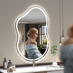SMIROR Irregular Led Backlit Bathroom Mirror 48 x 26 inch, Asymmetrical Cloud - Image 2