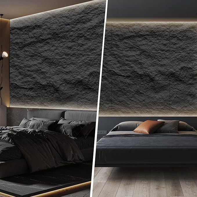KASARO PU 3D Faux Stone Wall Panels, Cement Texture Accent - Image 6