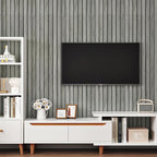 Grey Wood Wall Slat Panels Peel and Stick 3D Fluted Wood Panels - Image 2