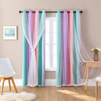 XiDi Curtains for Bedroom Decor, Kids Room Curtains for Girls Rainbow Colour by Addsomecolortolife