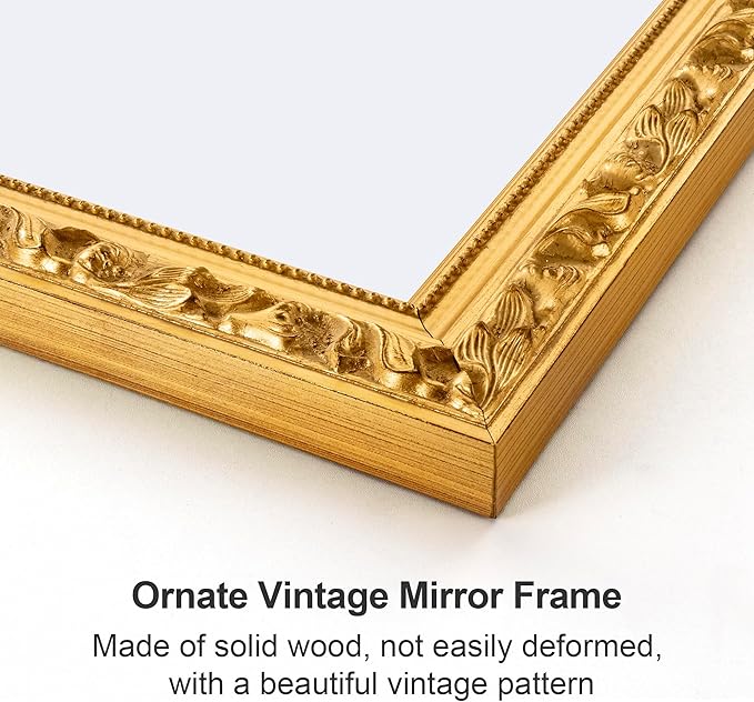 Gold Vintage Mirror, Decorative Mirrors - Image 3