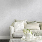 Light Grey Grasscloth Peel and Stick Wallpaper, Vintage Textured Contact Paper - Image 7