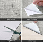 15.75"x393.70" Gray Wallpaper Grasscloth Peel and Stick Wallpaper Faux Linen - Image 4