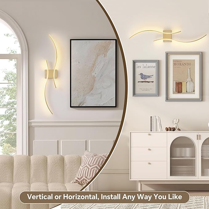 Battery Operated Wall Sconce Set of 2, Dimmable Modern LED Rechargeable Wall - Image 2