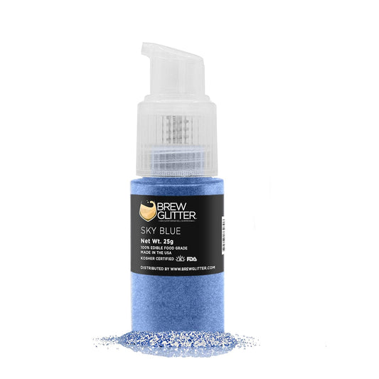 Sky Blue BREW GLITTER Edible Glitter For Drinks, Cocktails, Beer, Garnish Glitter & Beverages | KOSHER & HALAL Certified | 100% Edible & Food Grade | Vegan, Gluten, Nut Free (25g Spray Pump, Sky Blue)