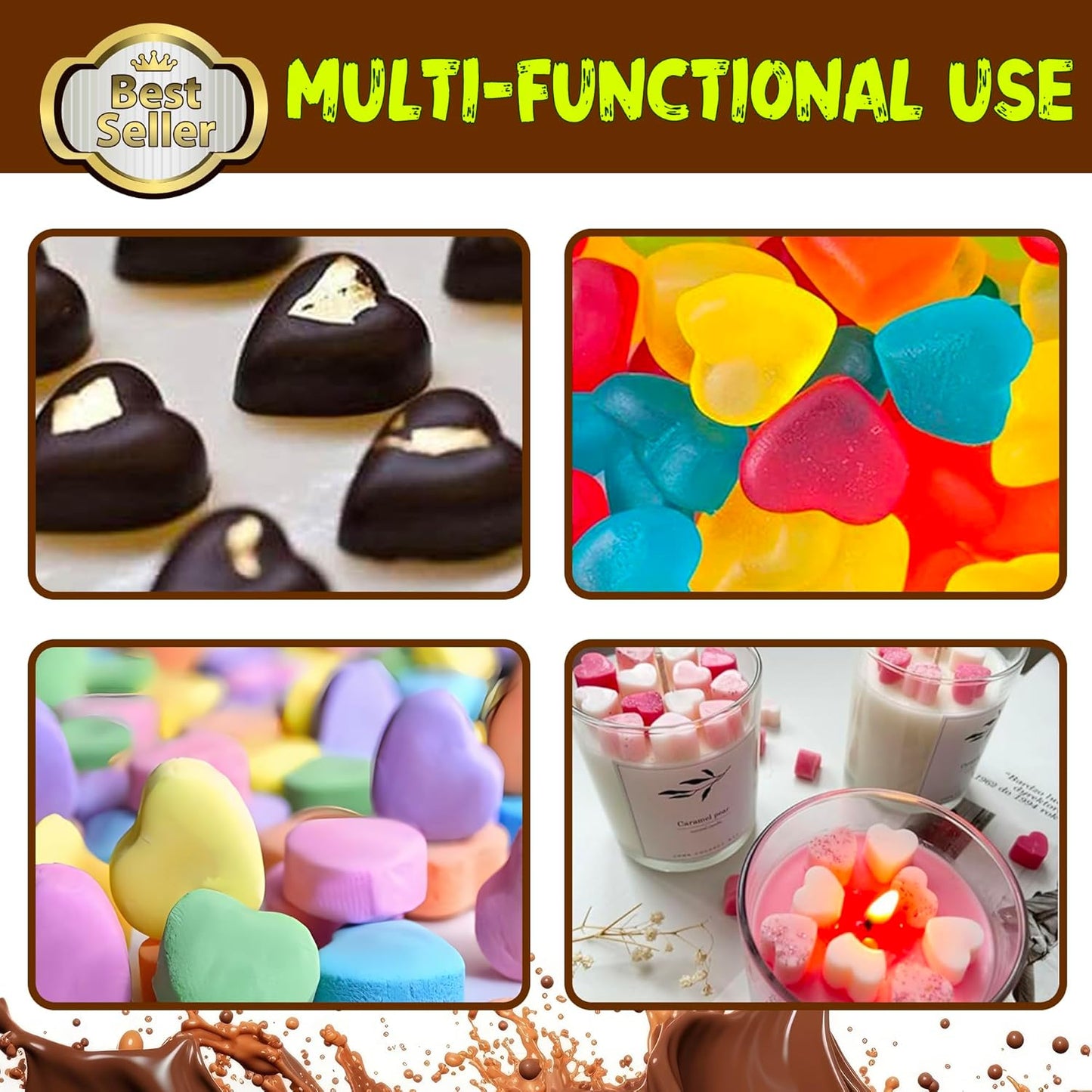 Silicone Mini Heart Molds，Ice Cube Heart Molds Gummy Heart Molds Mini Heart Shape Mold for Baking Silicone Molds for Candy Chocolate Soap Jelly Cake Heart Ice Tray - 4 Pack - Pink