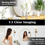 SCWF-GZ 24" Round Mirror Circle Wall Mounted Hanging or Against Wall Metal - Image 4