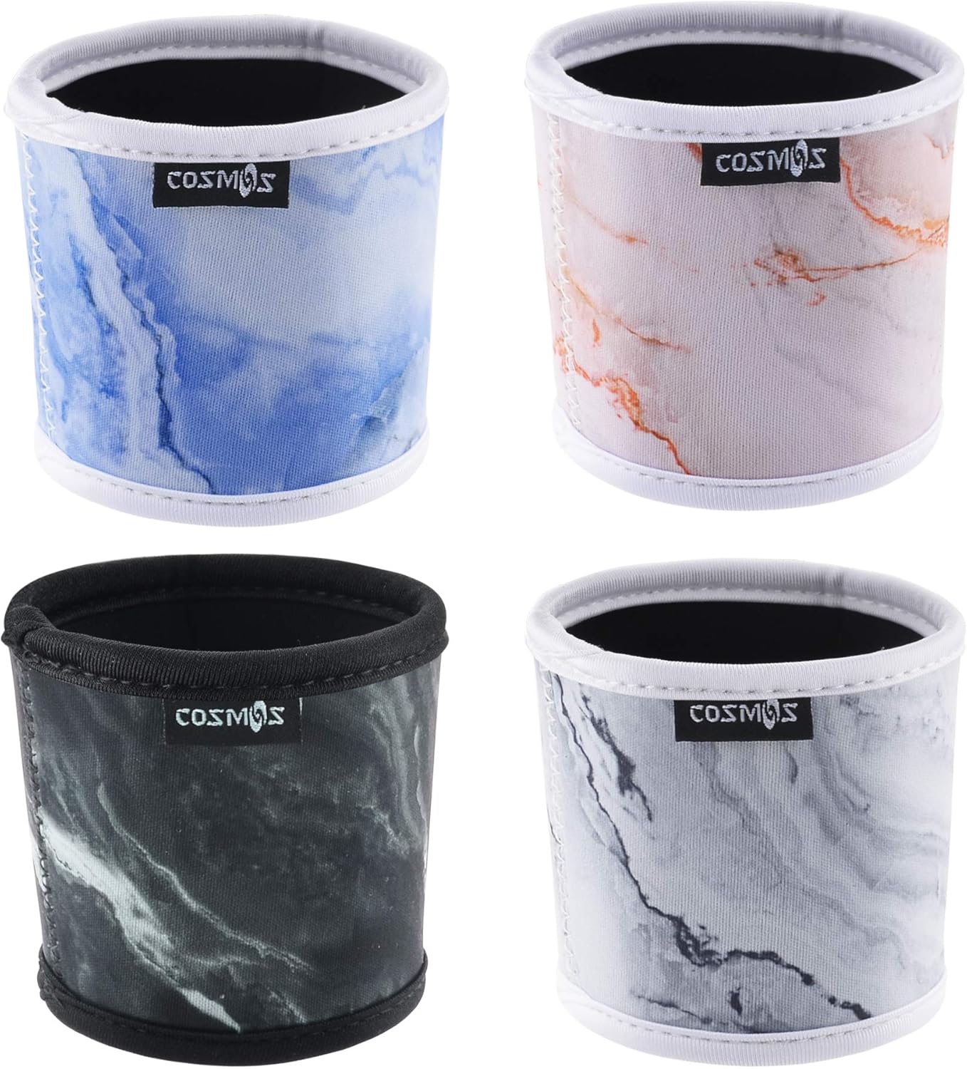 CM Reusable Coffee Mug Sleeve Cover Coffee Cup Sleeve Cover Heat Resistant Neoprene Insulator Sleeve for Coffee Tea Hot Cold Beverage (Marble Patterns (4 Pcs))