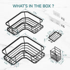 Veken Corner Shower Caddy 4-Pack, Advanced Rustproof Design, No Drilling - Image 10