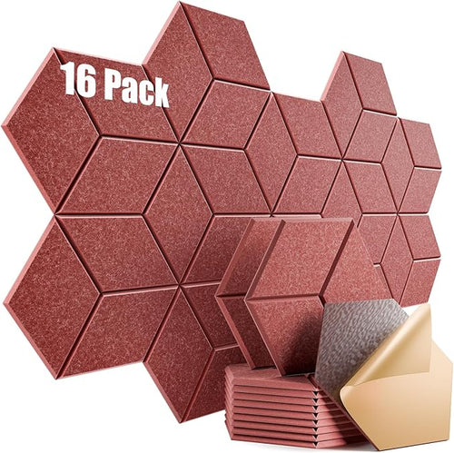 16 Pack Self-Adhesive Acoustic Panels 12" X 10" X 0.4" by Dailycooper