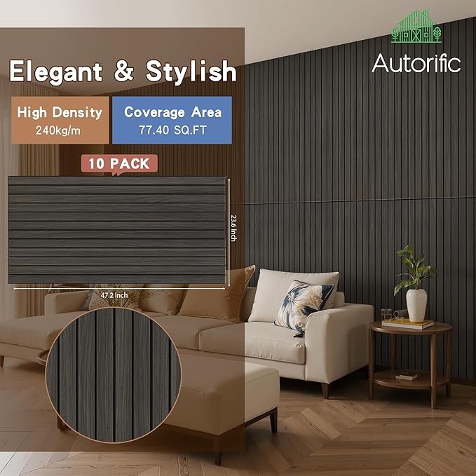 Wood Veneer Sound Panels, 10 Pack 47.2”x23.6” Wall Panels, Decorative Acoustic - Image 4
