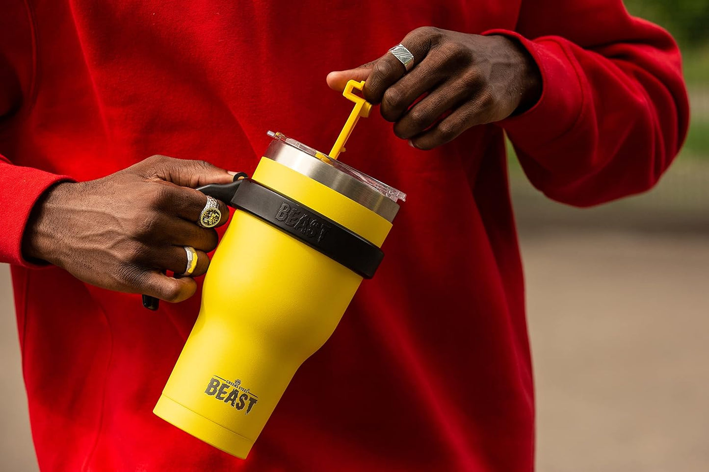 Beast 30 oz Tumbler Stainless Steel Vacuum Insulated Coffee Ice Cup Double Wall Travel Flask (Lemon)