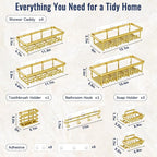8 Pack Adhesive Rustproof Shower Shelves - Image 8