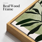 Framed Green Boho Botanical Wall Art, Sage Green Abstract Paintings Artwork - Image 5