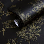 Froluya Black and Gold Wallpaper Peel and Stick Wallpaper 17.7"x393.7" Vintage - Image 6
