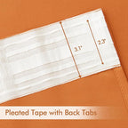 MIULEE Orange Back Tab Blackout Curtains 102 Inch Long 2 Panels Set - Image 4
