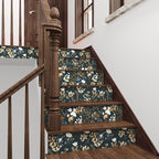 Laatse Navy Floral Wallpaper Peel and Stick Boho Wallpaper Vintage Blue/Gold - Image 8